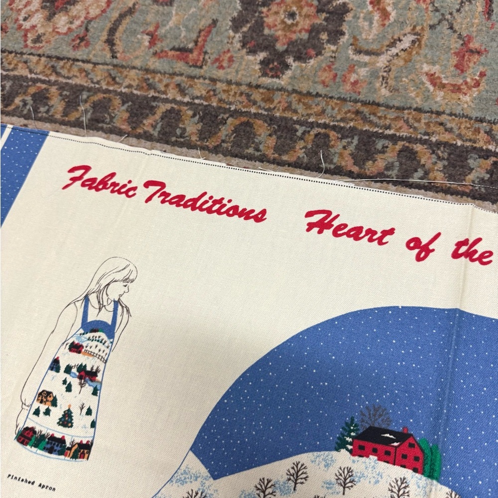 1992 vintage Fabric Traditions heart of the country of Christmas apron. Handmade - Picture 4 of 10